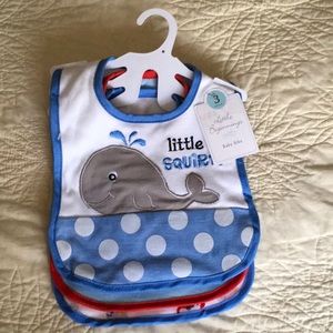 Set of 3 baby boy bibs